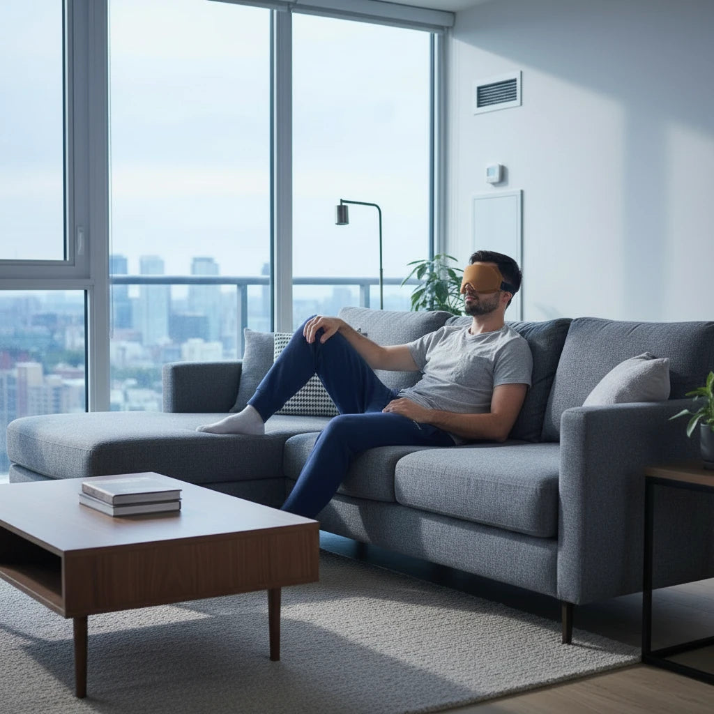 Masque de sommeil 3D PostureCare™ en mousse mémoire – Opacité totale & confort sans pression