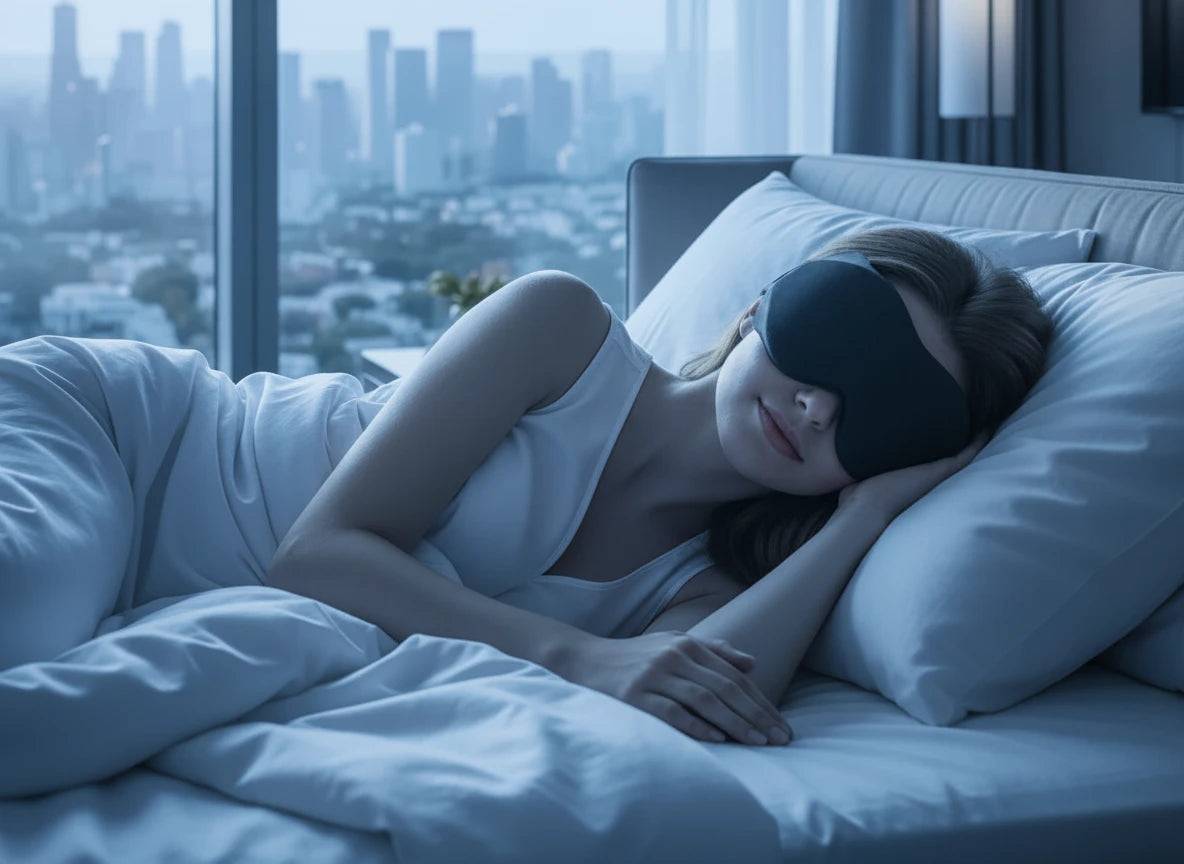 Masque de sommeil 3D PostureCare™ en mousse mémoire – Opacité totale & confort sans pression